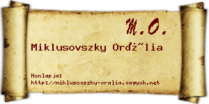 Miklusovszky Orália névjegykártya